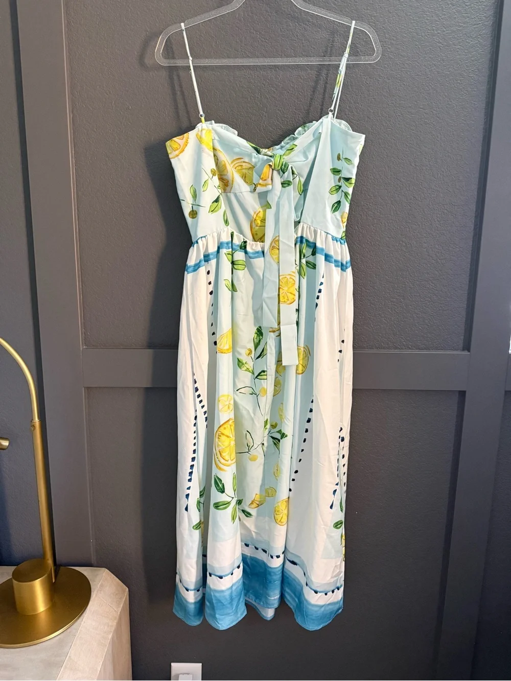 ZARA • Lemon print midi dress - Large - Picture 11 of 11